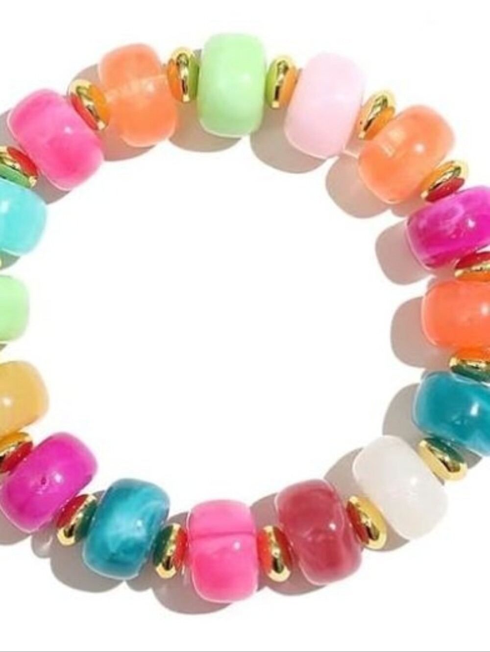 Statement Elastic Boho Resin  Bracelet, Multicolor